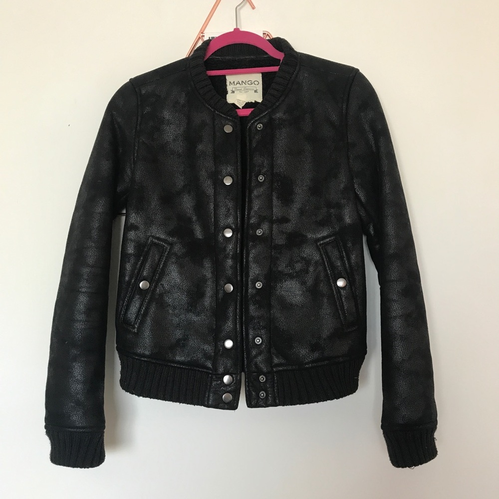 Faux shearling bomber jacket